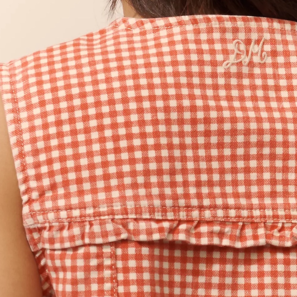 NEW Damson Madder Mari Vest Top Red Gingham Size 10 - Picture 5 of 11